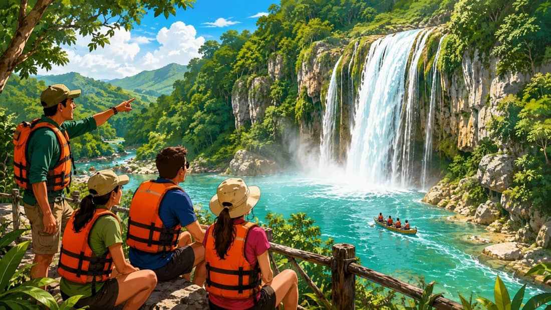 Tour a El Meco y El Salto con mirador, canoa y cascadas turquesa.
