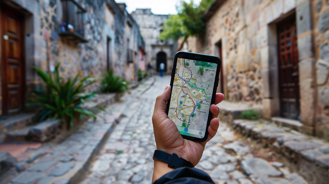 Mapa a pie del centro histórico de Real de Catorce